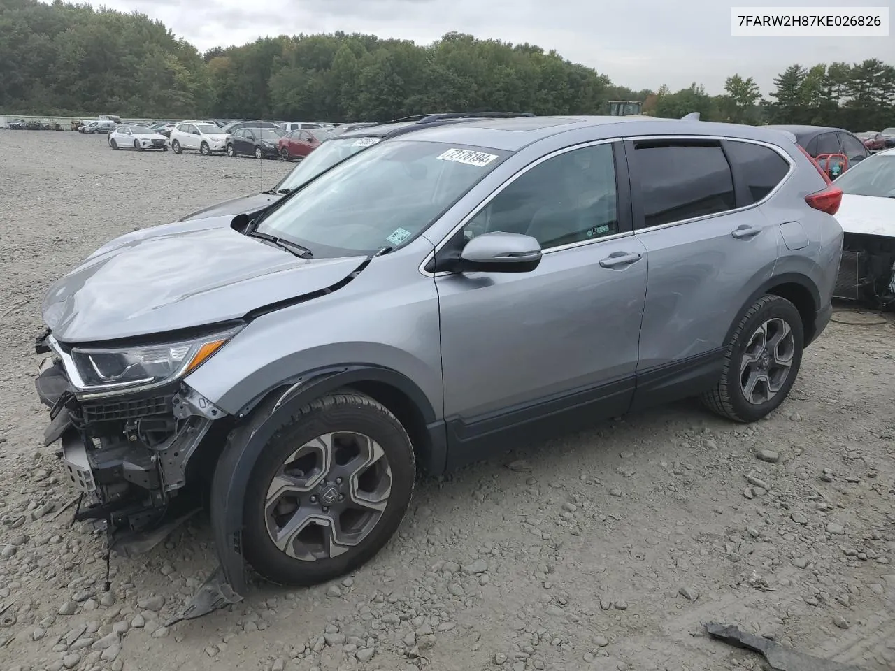 2019 Honda Cr-V Exl VIN: 7FARW2H87KE026826 Lot: 72176194