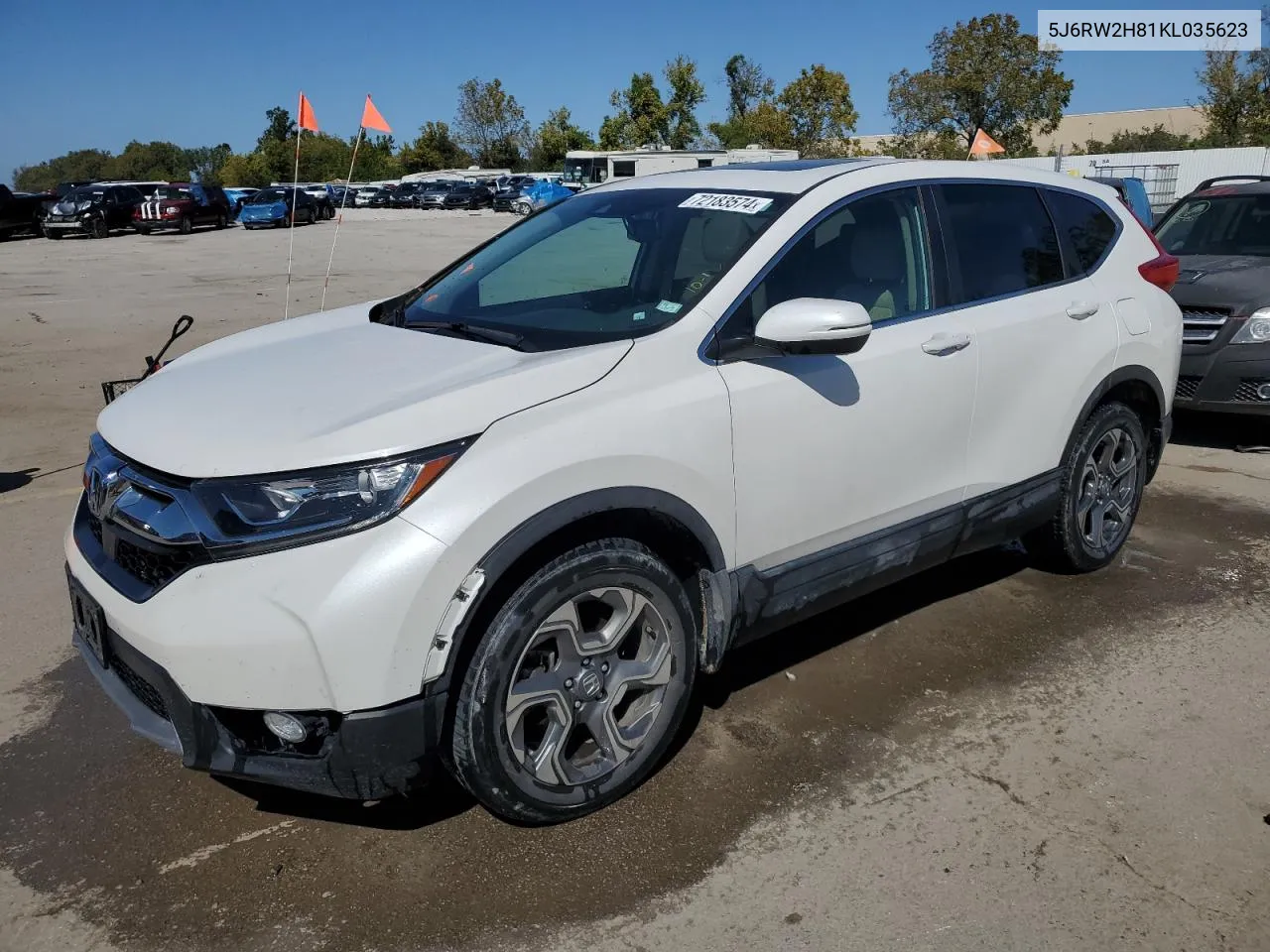 2019 Honda Cr-V Exl VIN: 5J6RW2H81KL035623 Lot: 72183574