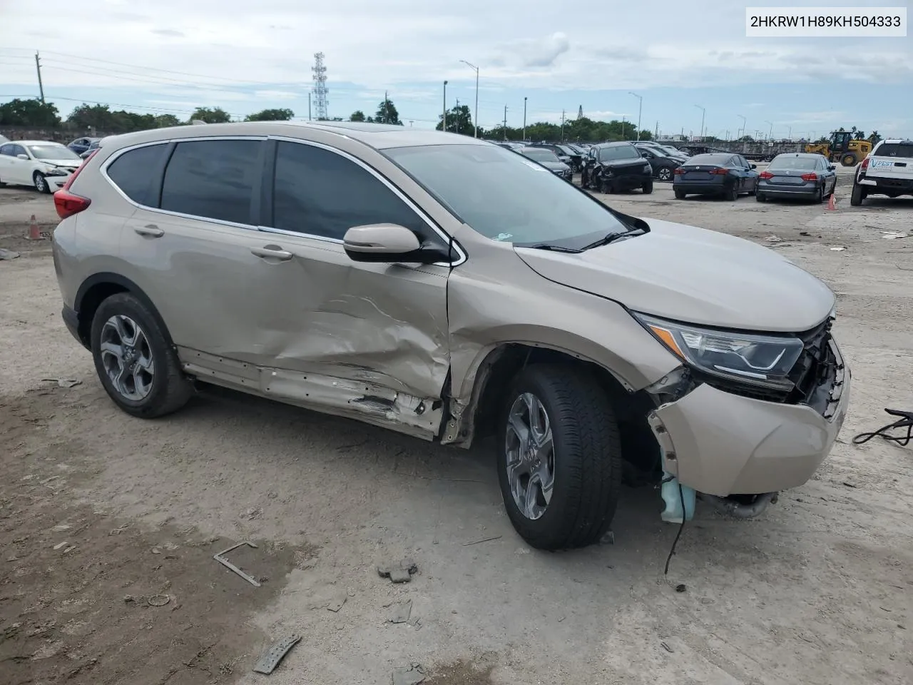 2019 Honda Cr-V Exl VIN: 2HKRW1H89KH504333 Lot: 72313164