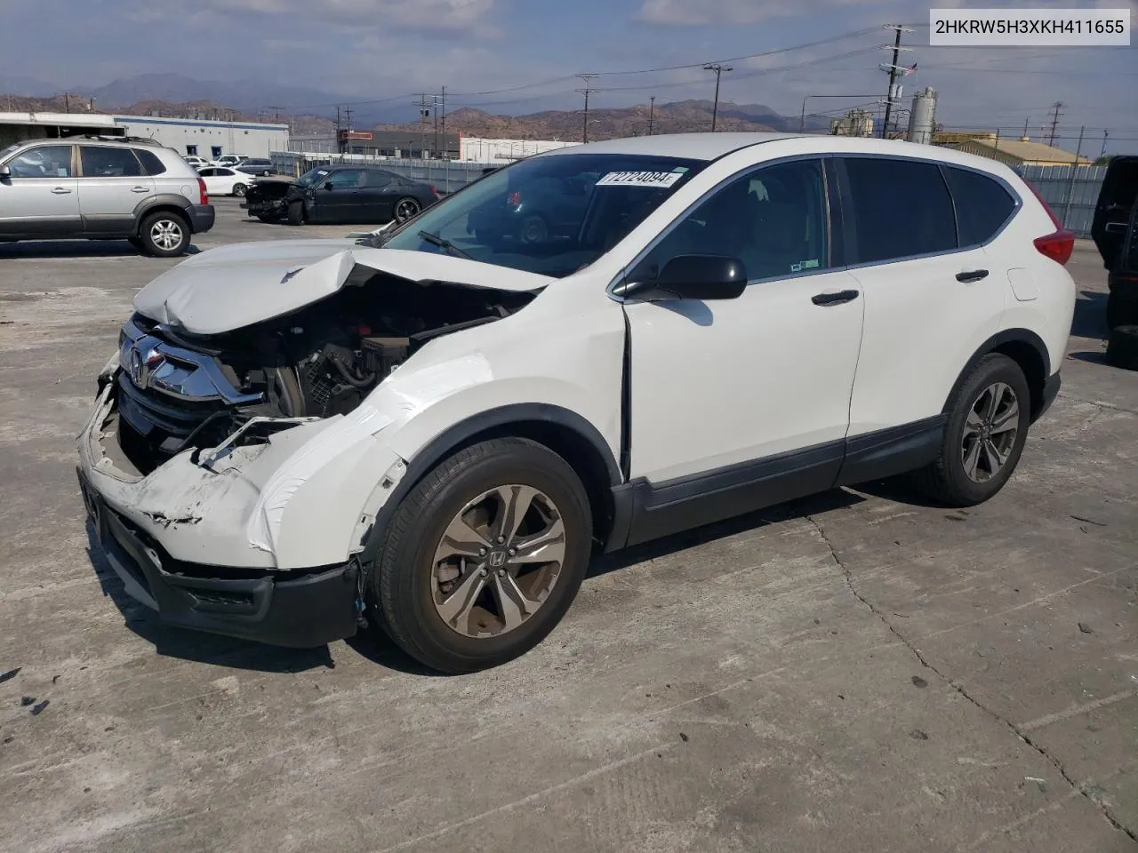 2HKRW5H3XKH411655 2019 Honda Cr-V Lx