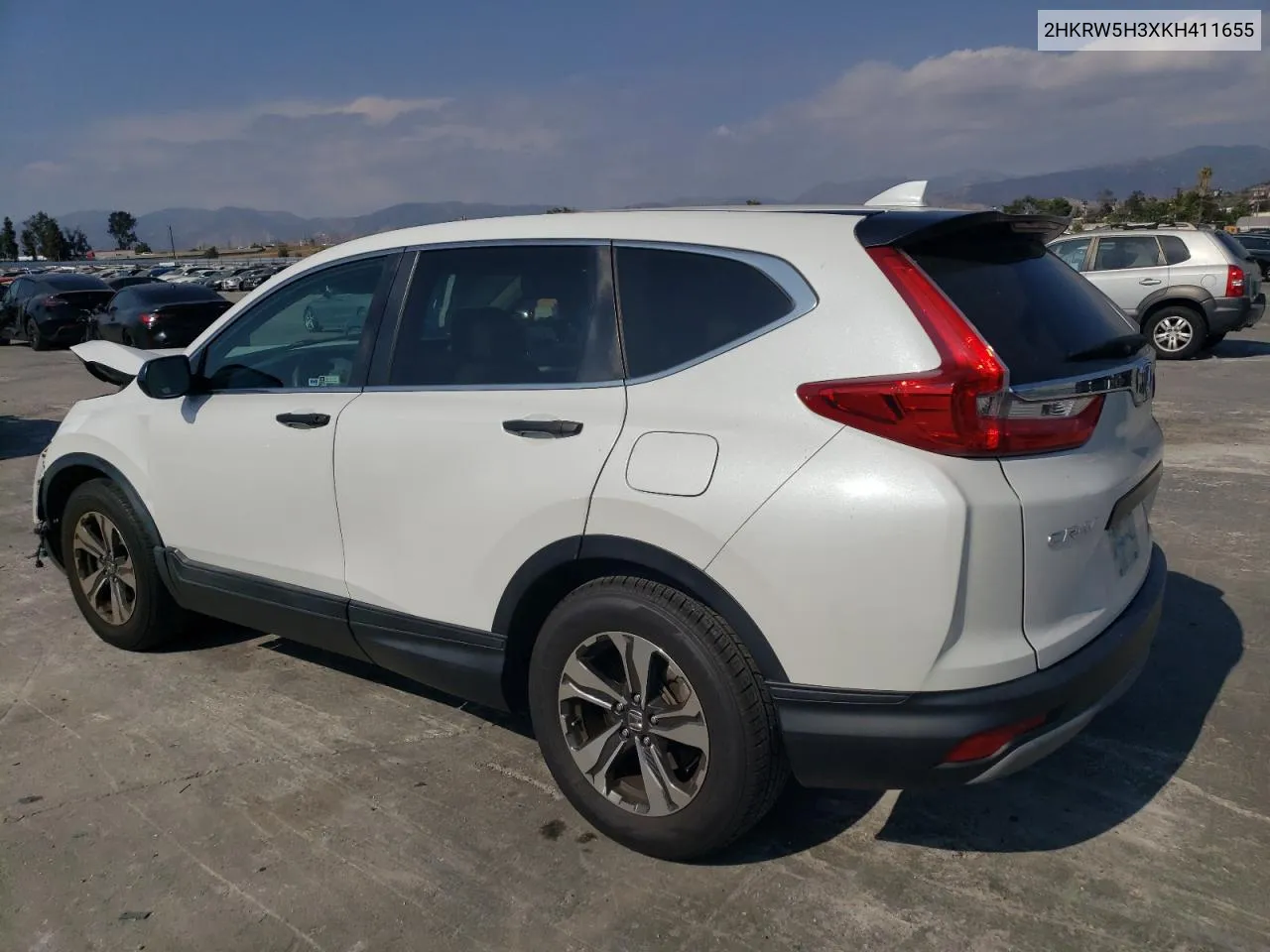 2019 Honda Cr-V Lx VIN: 2HKRW5H3XKH411655 Lot: 72724094