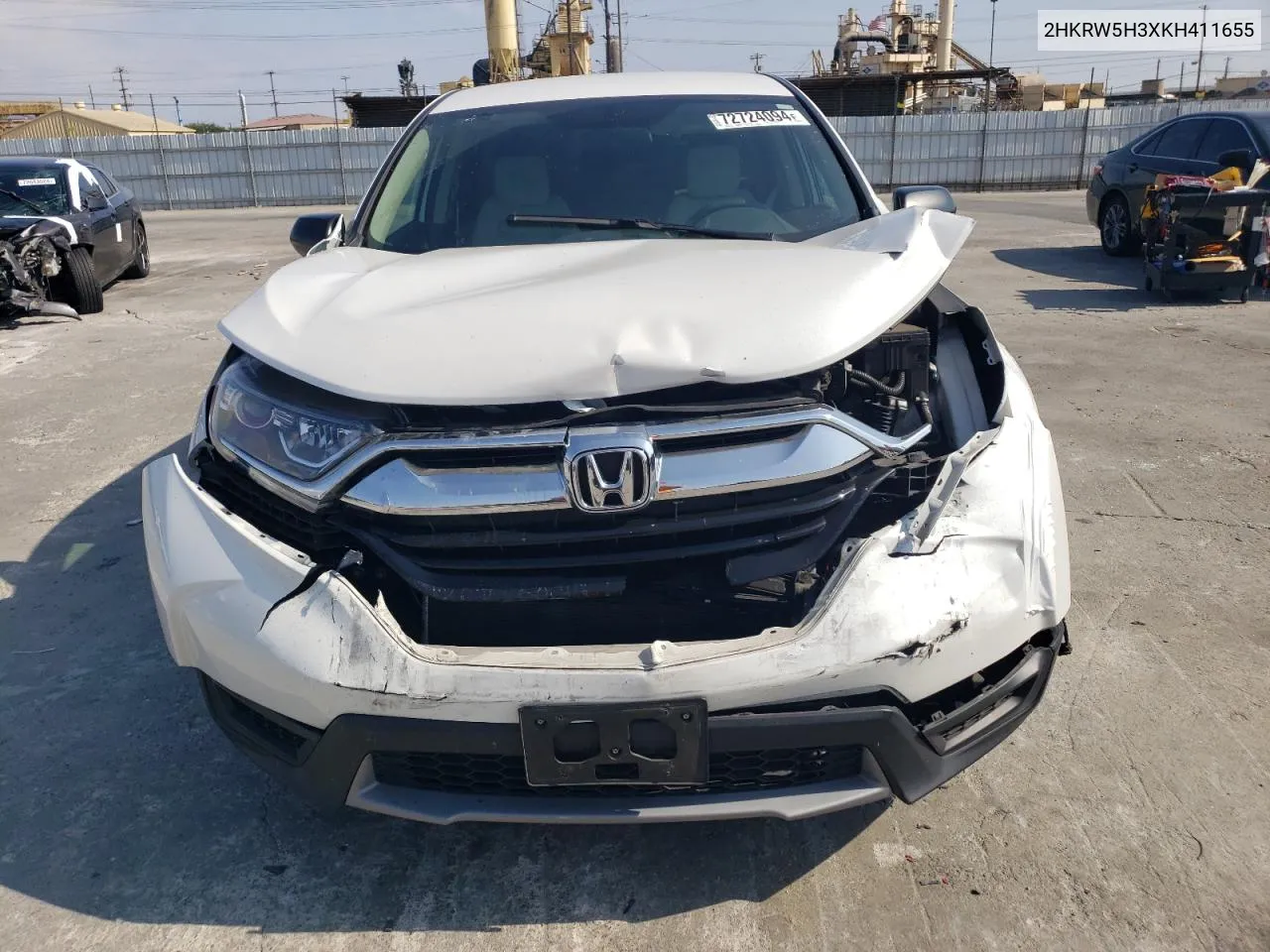 2019 Honda Cr-V Lx VIN: 2HKRW5H3XKH411655 Lot: 72724094