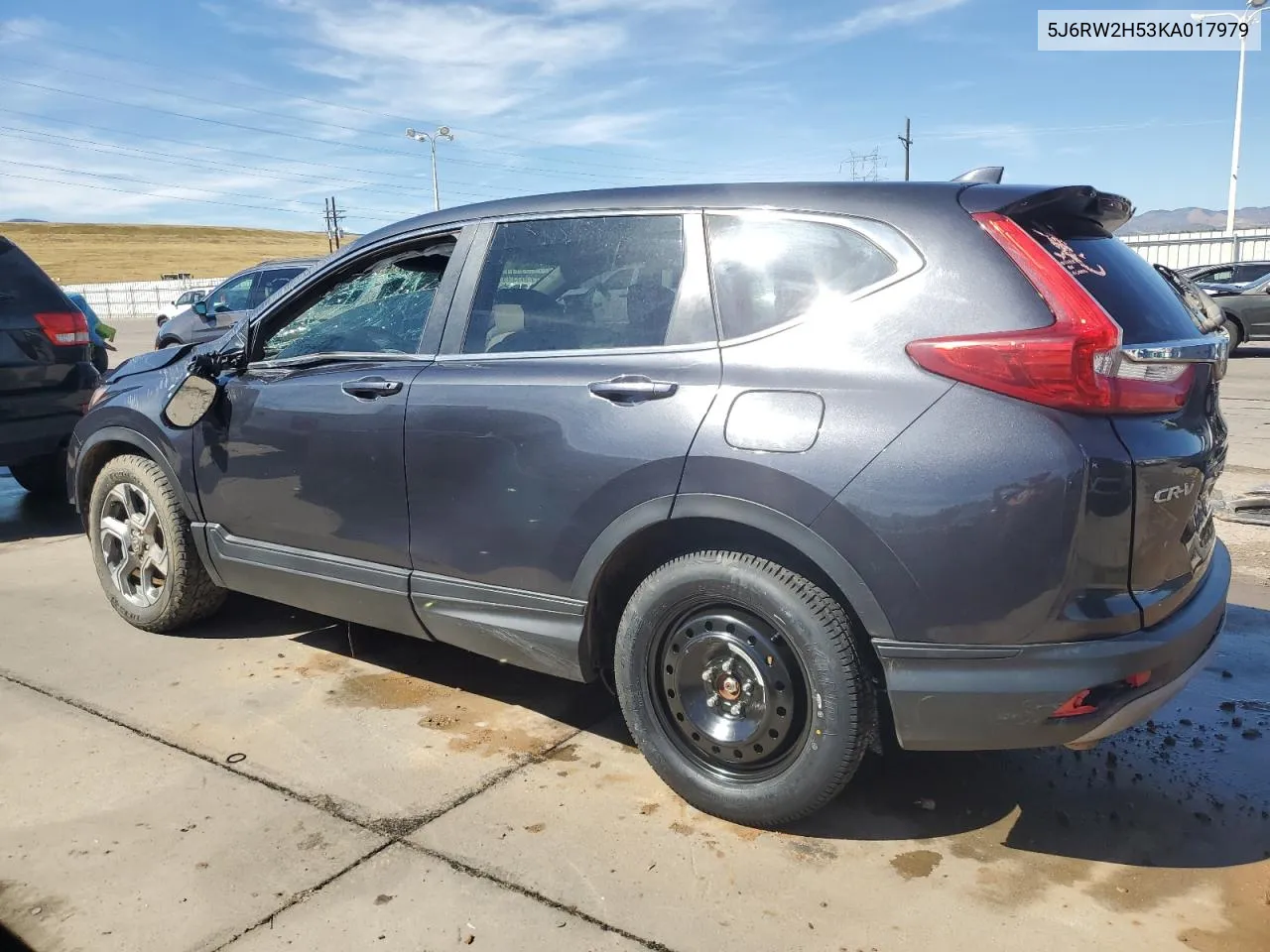 2019 Honda Cr-V Ex VIN: 5J6RW2H53KA017979 Lot: 72792034