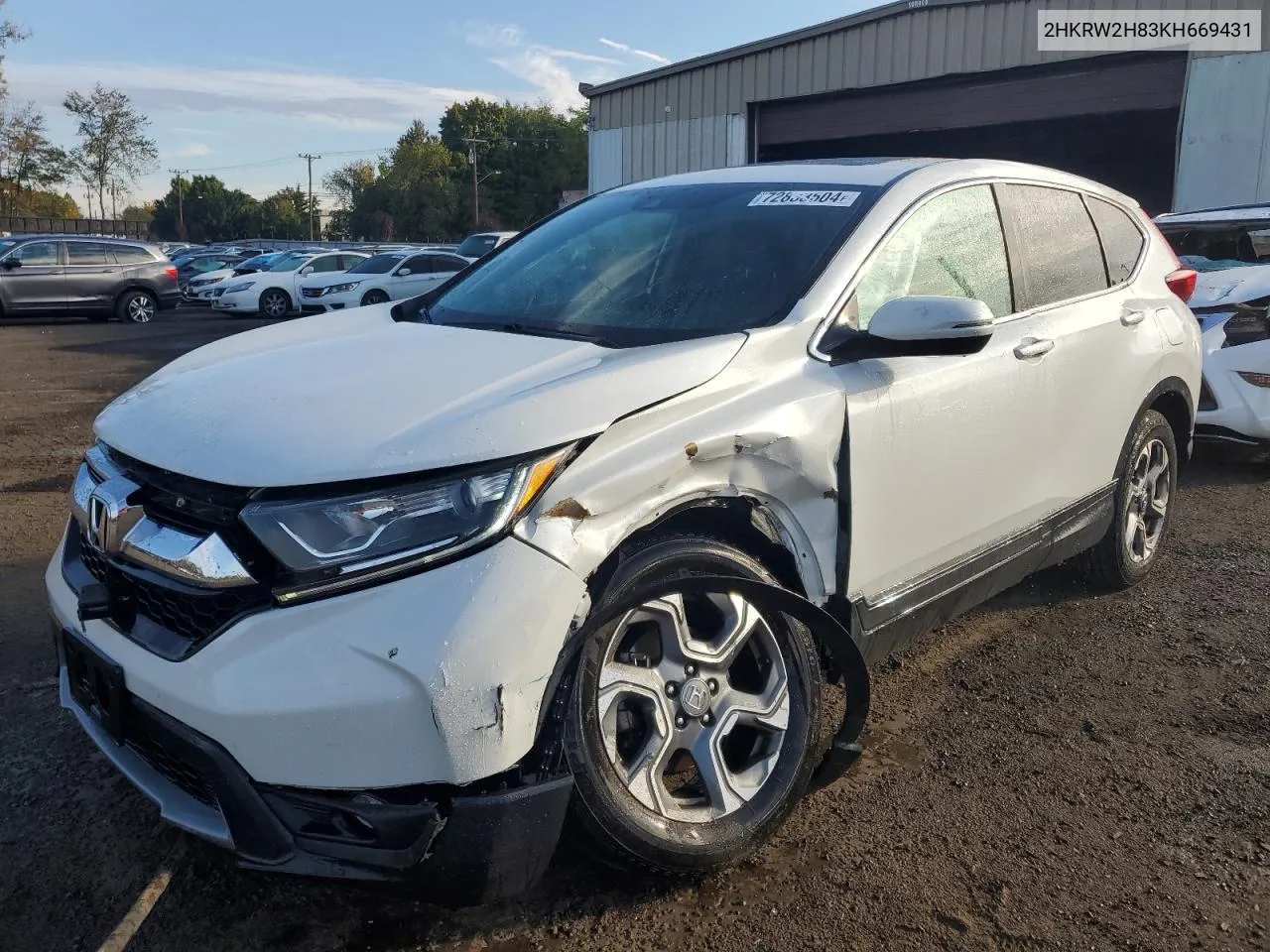 2019 Honda Cr-V Exl VIN: 2HKRW2H83KH669431 Lot: 72833504