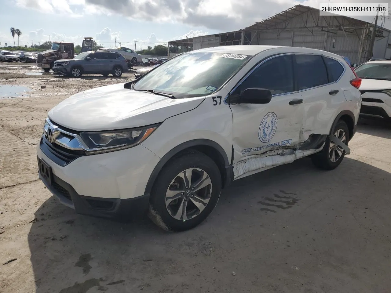 2019 Honda Cr-V Lx VIN: 2HKRW5H35KH411708 Lot: 73166284