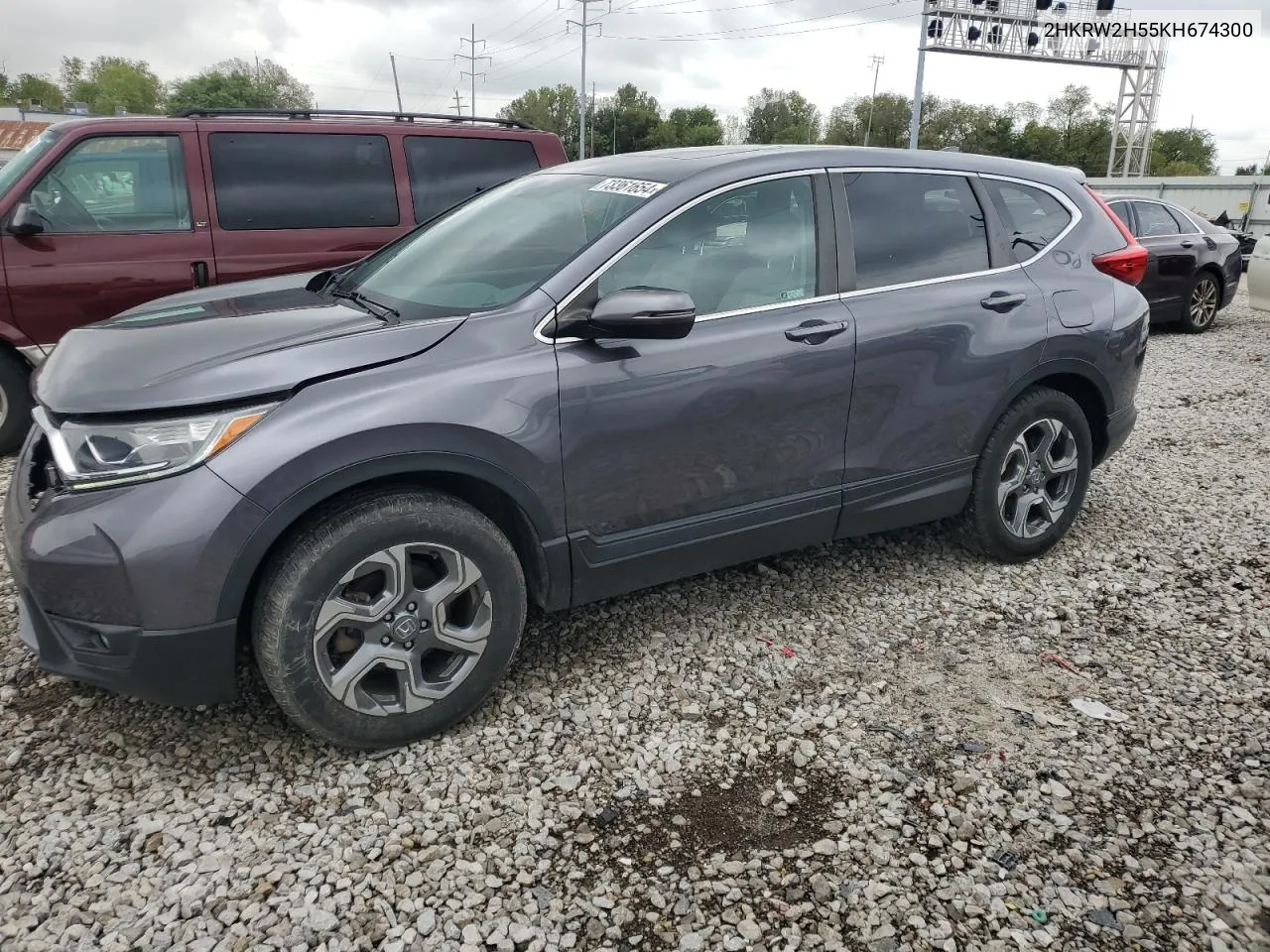 2019 Honda Cr-V Ex VIN: 2HKRW2H55KH674300 Lot: 73361654