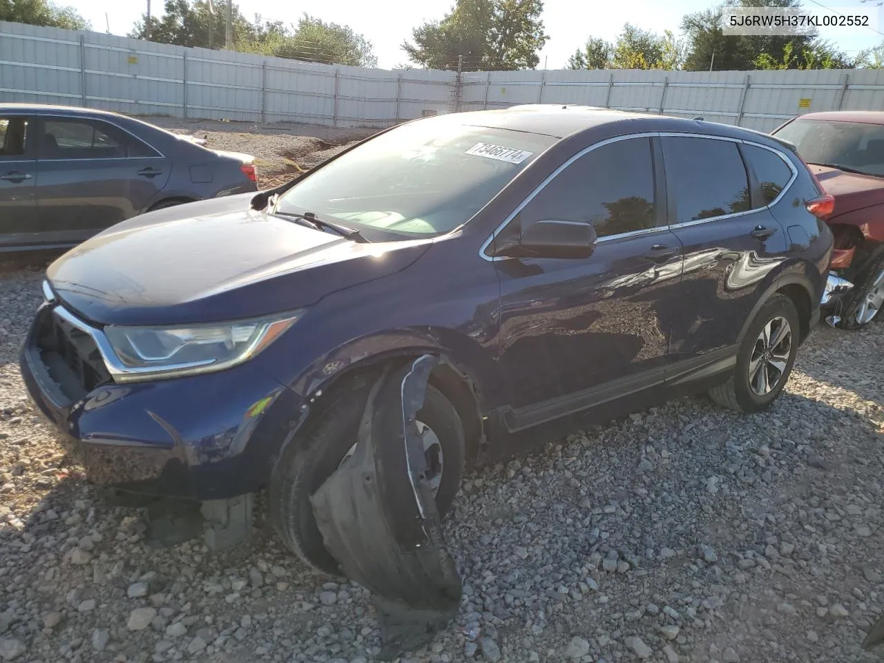 2019 Honda Cr-V Lx VIN: 5J6RW5H37KL002552 Lot: 73466774