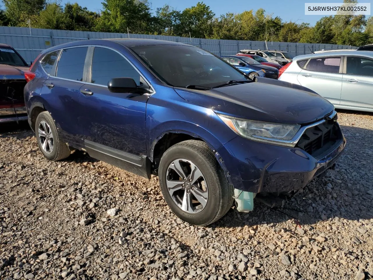 2019 Honda Cr-V Lx VIN: 5J6RW5H37KL002552 Lot: 73466774