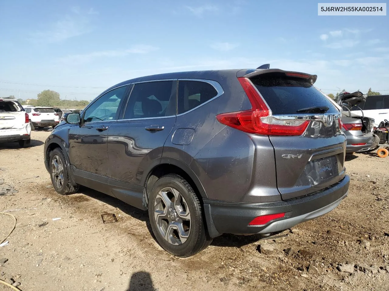 2019 Honda Cr-V Ex VIN: 5J6RW2H55KA002514 Lot: 73654854