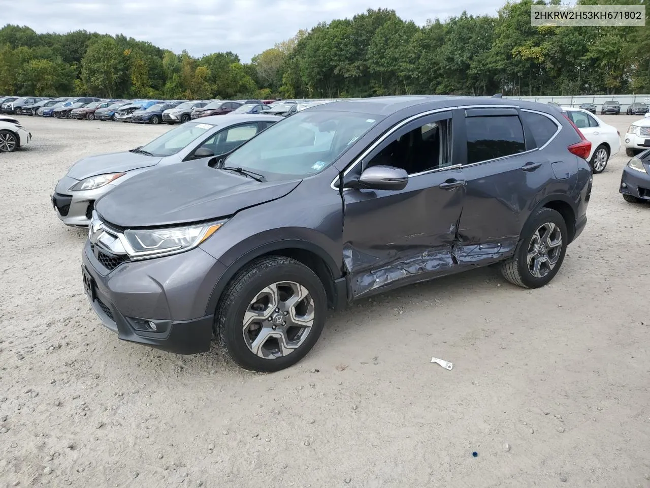 2019 Honda Cr-V Ex VIN: 2HKRW2H53KH671802 Lot: 73724064