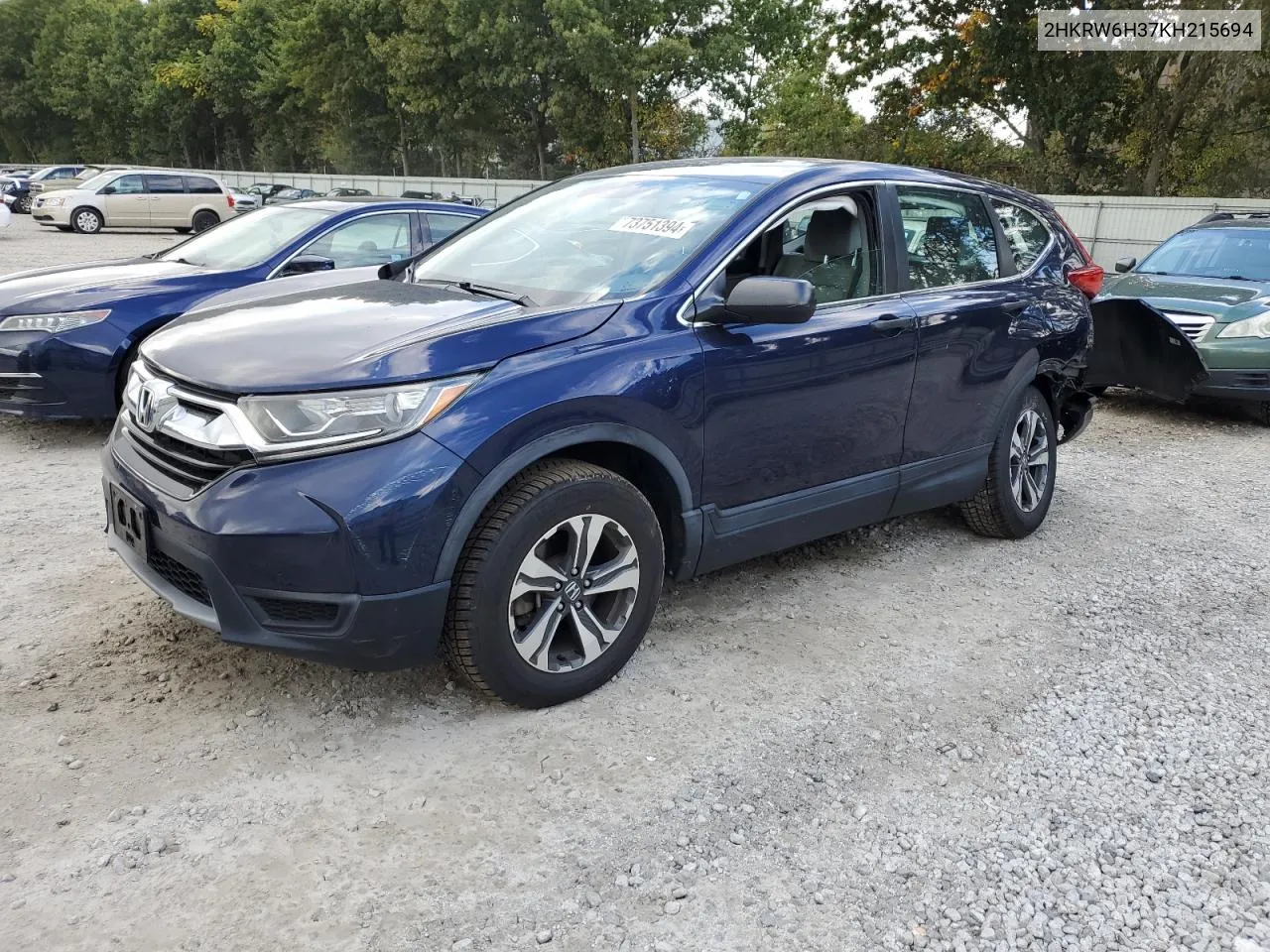 2019 Honda Cr-V Lx VIN: 2HKRW6H37KH215694 Lot: 73751394