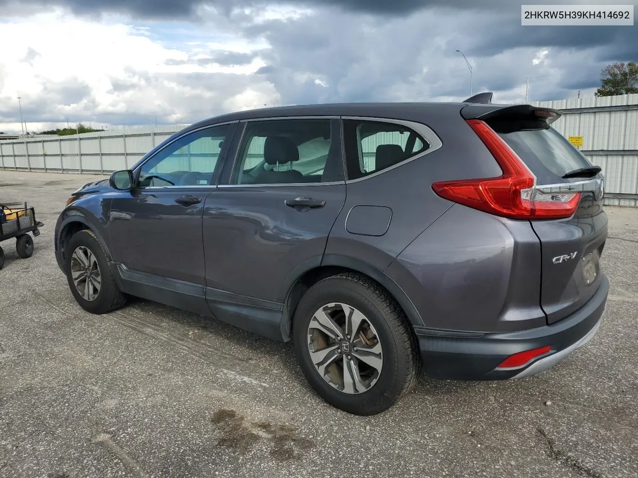 2019 Honda Cr-V Lx VIN: 2HKRW5H39KH414692 Lot: 73844424