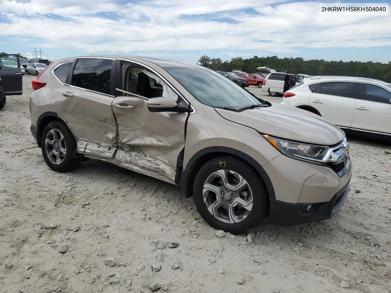 2019 Honda Cr-V Ex VIN: 2HKRW1H58KH504040 Lot: 73887784