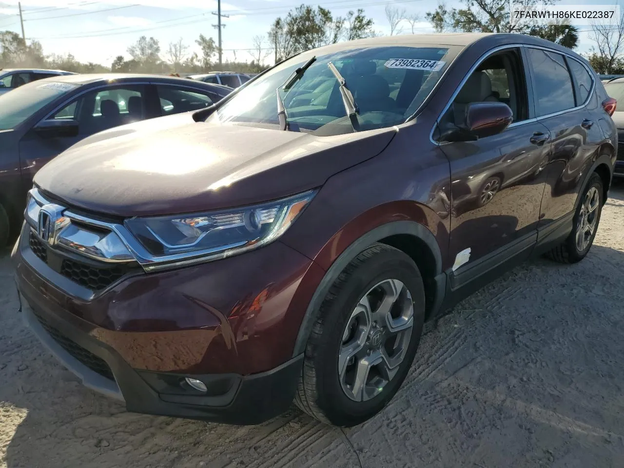 2019 Honda Cr-V Exl VIN: 7FARW1H86KE022387 Lot: 73982364