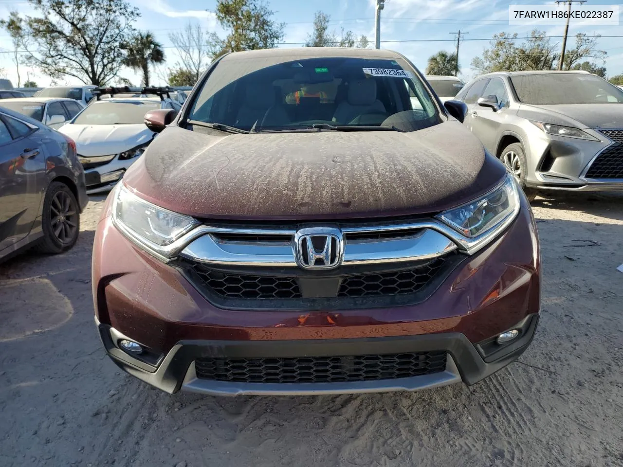 2019 Honda Cr-V Exl VIN: 7FARW1H86KE022387 Lot: 73982364