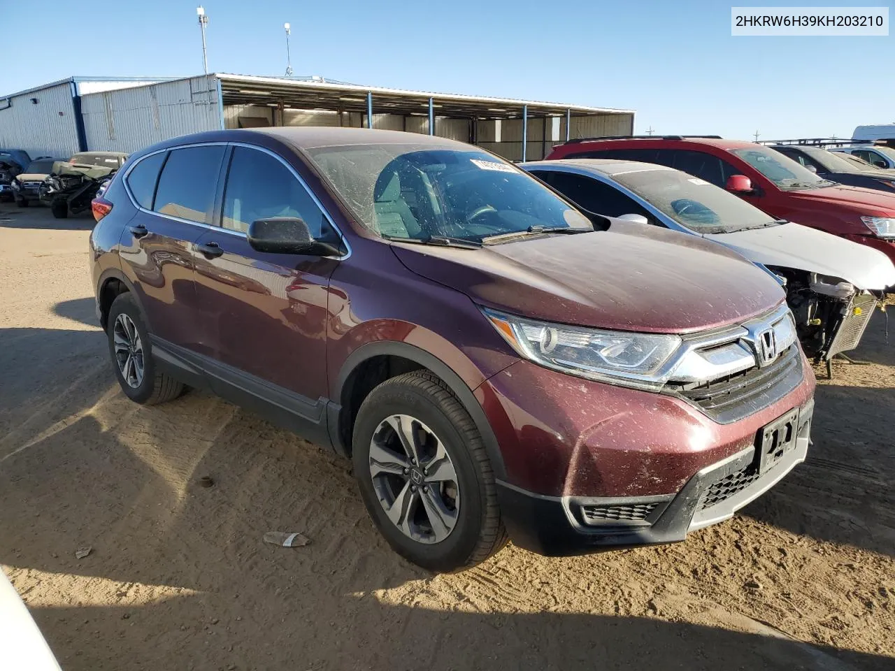 2019 Honda Cr-V Lx VIN: 2HKRW6H39KH203210 Lot: 74073944