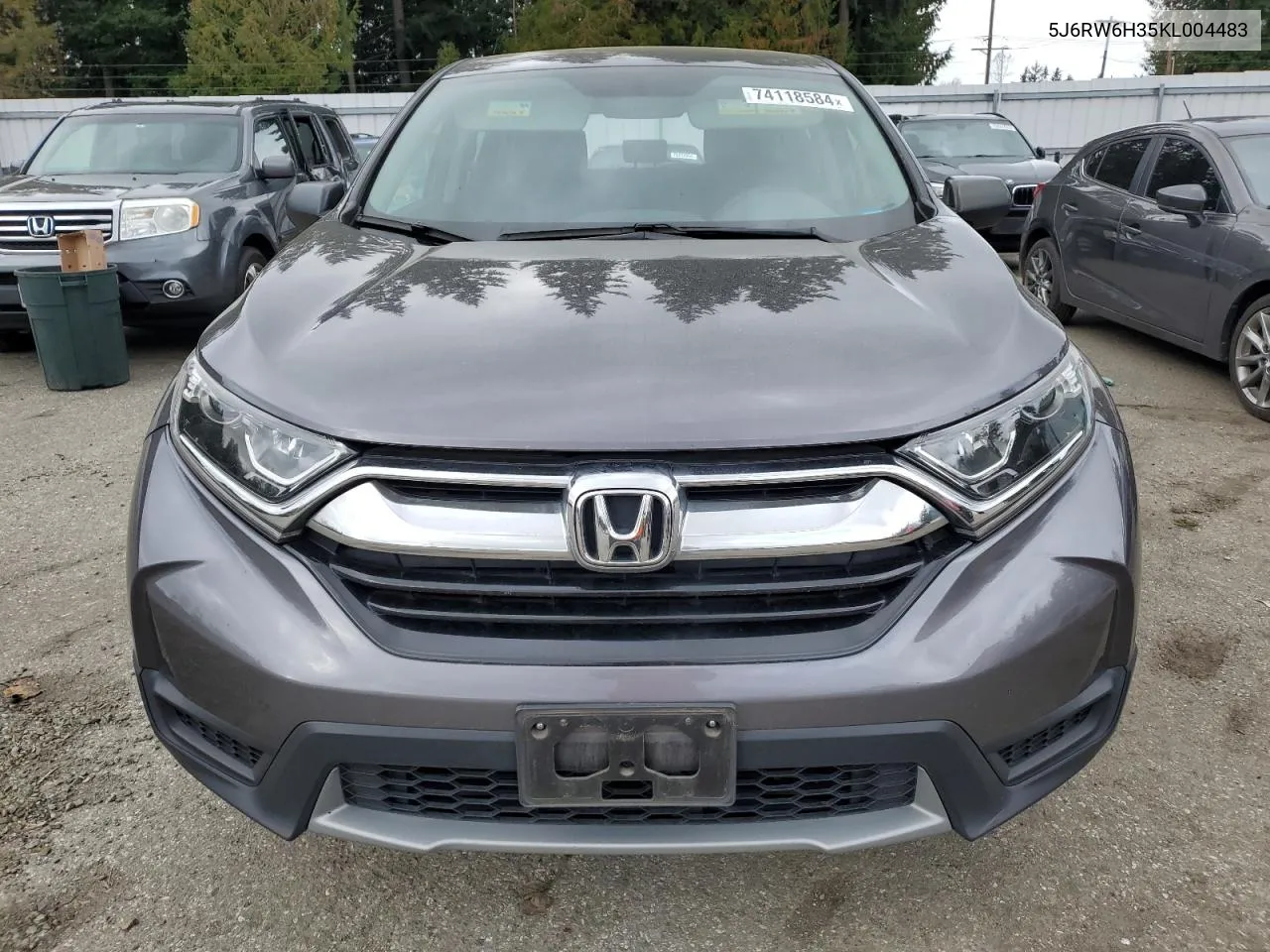 2019 Honda Cr-V Lx VIN: 5J6RW6H35KL004483 Lot: 74118584