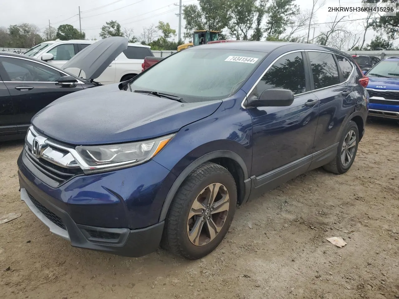 2019 Honda Cr-V Lx VIN: 2HKRW5H36KH415296 Lot: 74341544