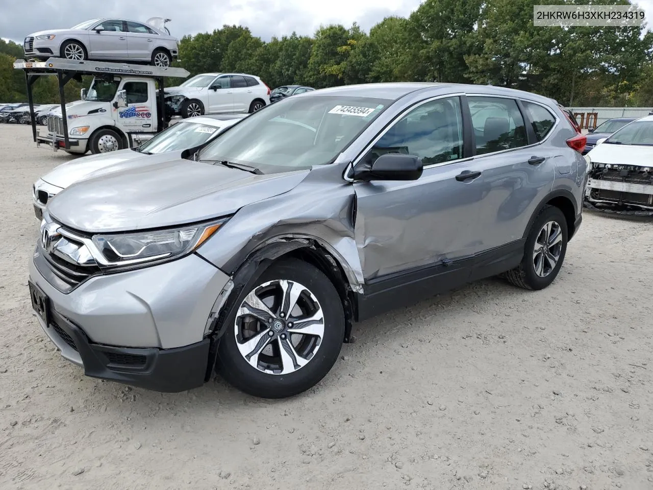 2019 Honda Cr-V Lx VIN: 2HKRW6H3XKH234319 Lot: 74345594