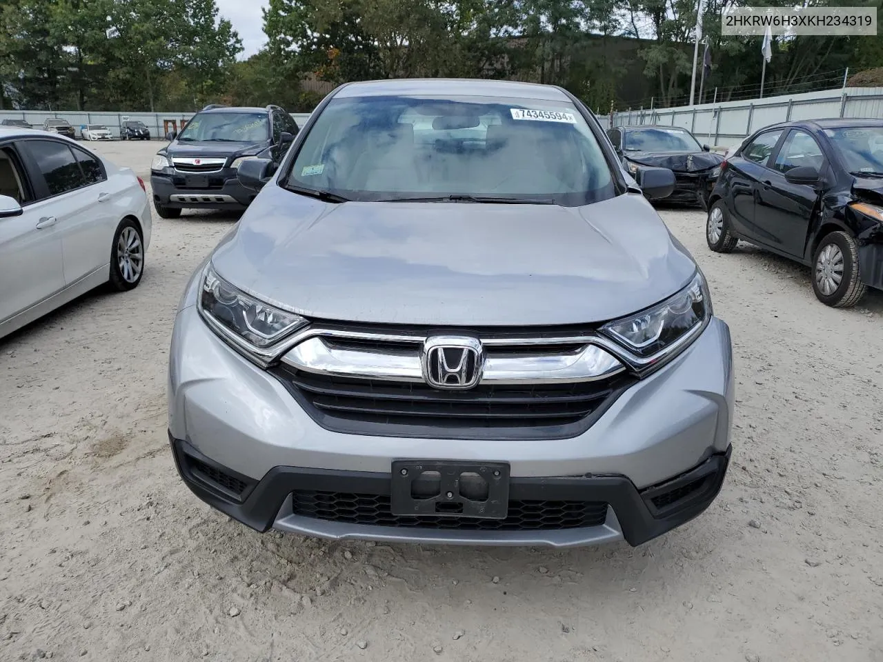 2019 Honda Cr-V Lx VIN: 2HKRW6H3XKH234319 Lot: 74345594