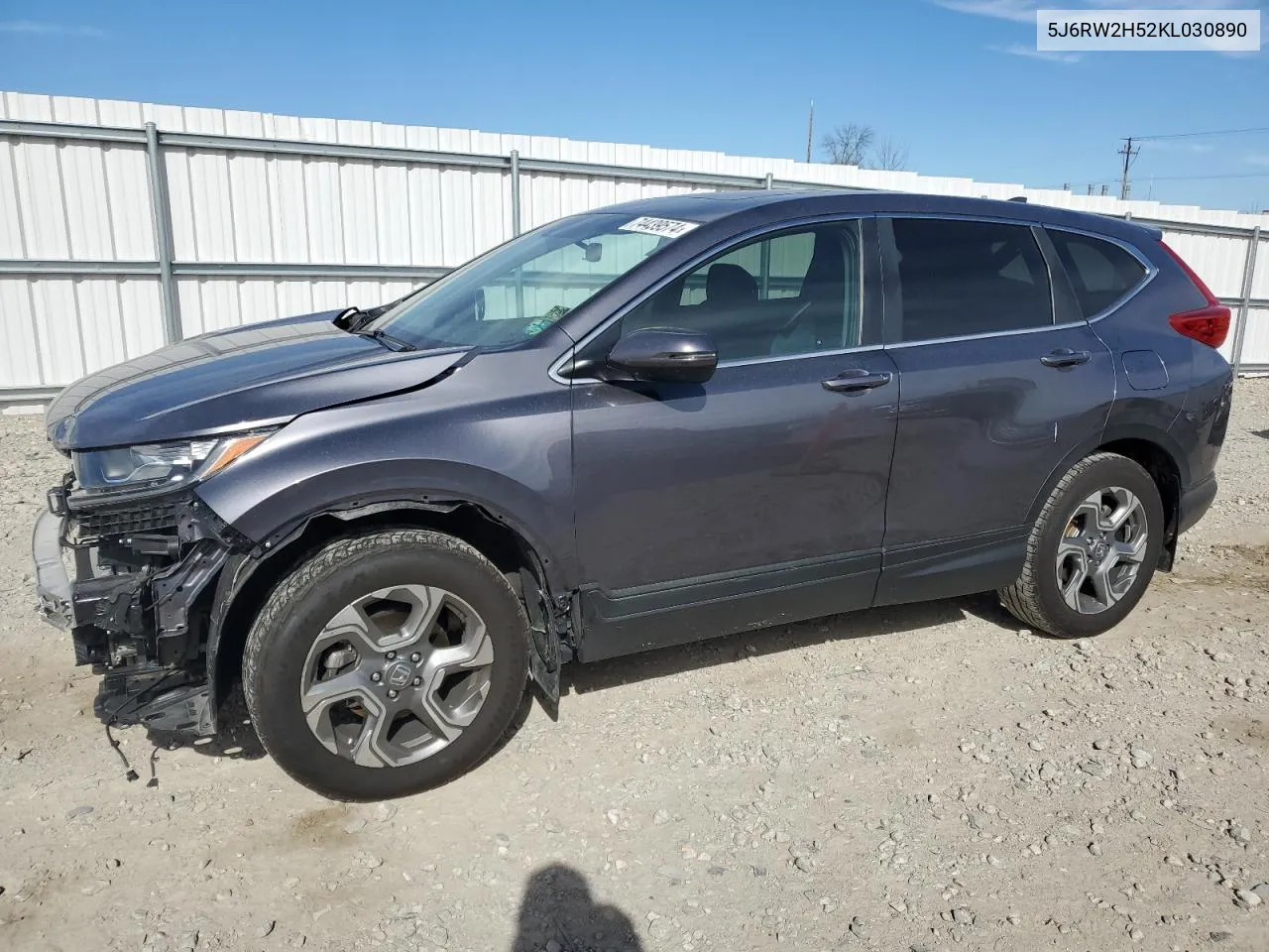 2019 Honda Cr-V Ex VIN: 5J6RW2H52KL030890 Lot: 74439574