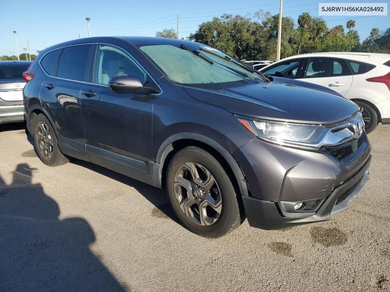 2019 Honda Cr-V Ex VIN: 5J6RW1H56KA026492 Lot: 74560714