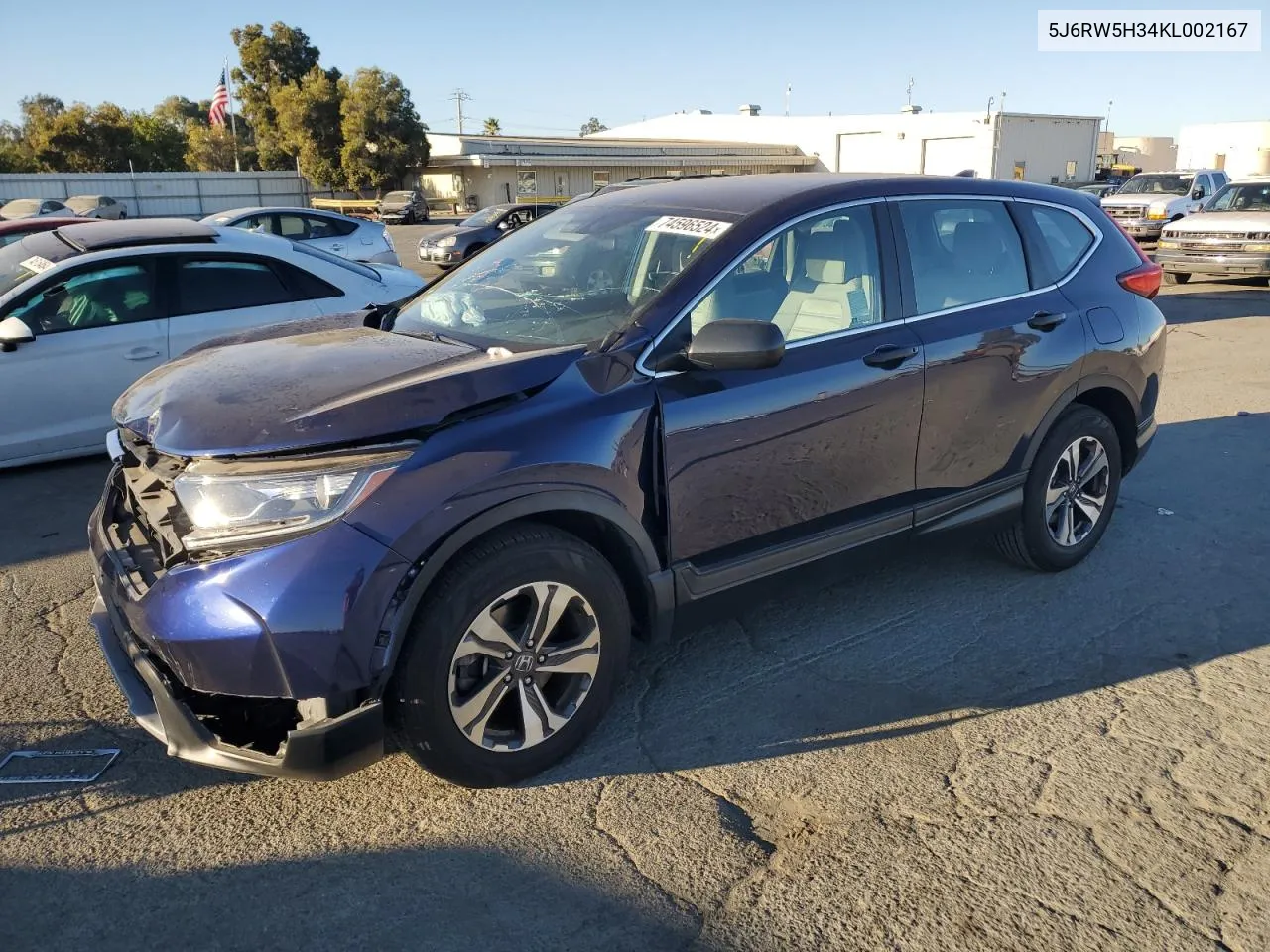 2019 Honda Cr-V Lx VIN: 5J6RW5H34KL002167 Lot: 74596524