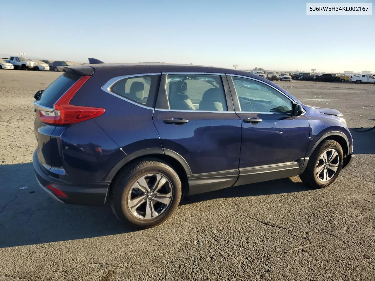 2019 Honda Cr-V Lx VIN: 5J6RW5H34KL002167 Lot: 74596524