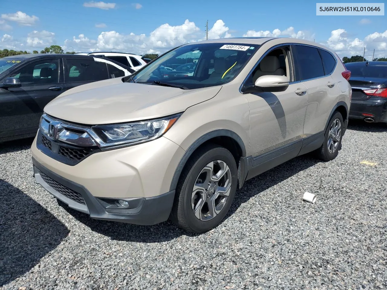 2019 Honda Cr-V Ex VIN: 5J6RW2H51KL010646 Lot: 74661784