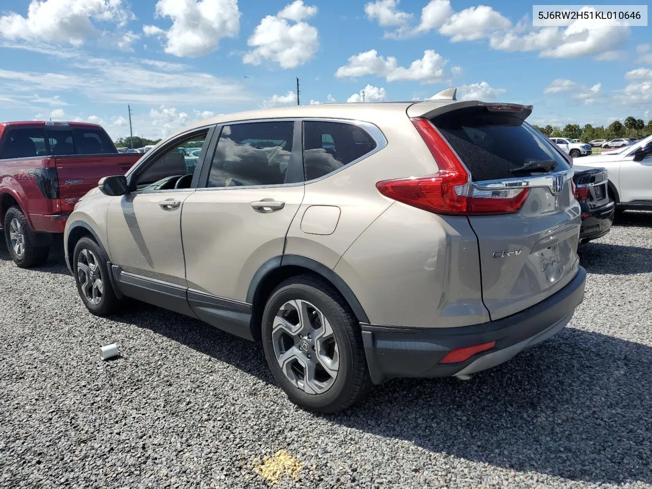 2019 Honda Cr-V Ex VIN: 5J6RW2H51KL010646 Lot: 74661784