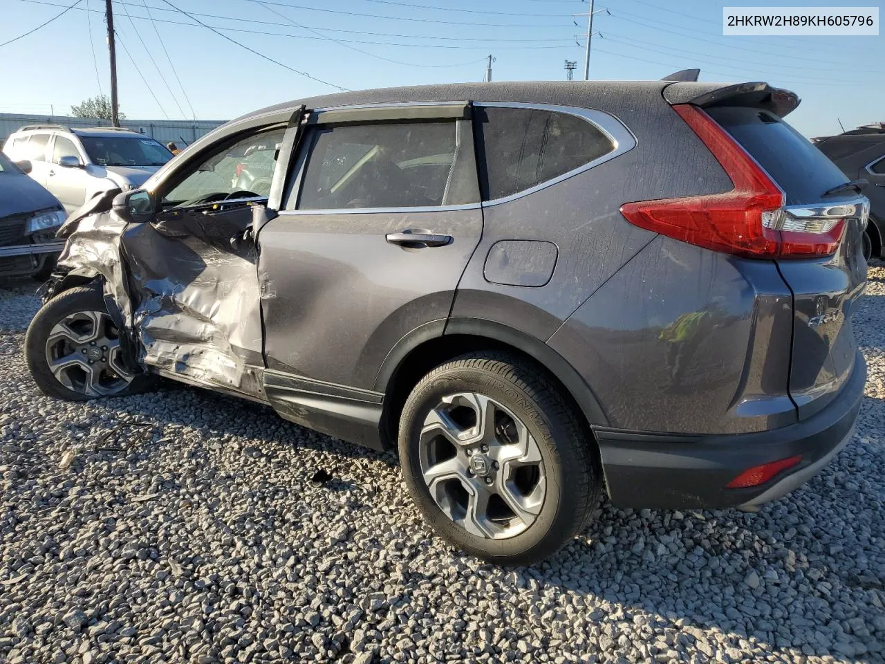 2019 Honda Cr-V Exl VIN: 2HKRW2H89KH605796 Lot: 74689424