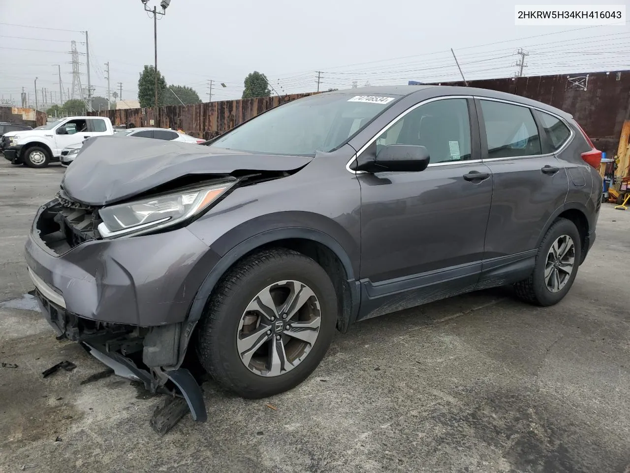 2019 Honda Cr-V Lx VIN: 2HKRW5H34KH416043 Lot: 74746534