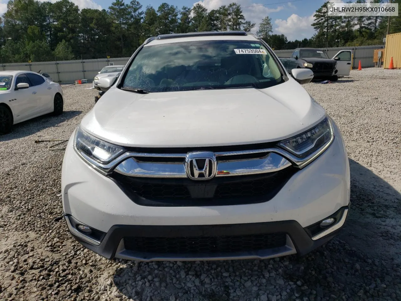 2019 Honda Cr-V Touring VIN: JHLRW2H95KX010668 Lot: 74753504