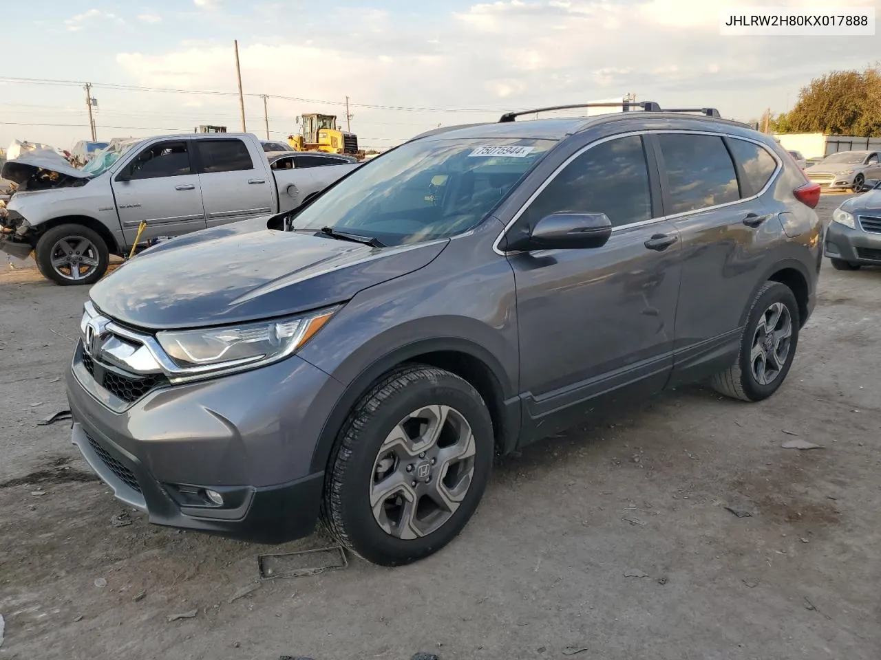 2019 Honda Cr-V Exl VIN: JHLRW2H80KX017888 Lot: 75075944