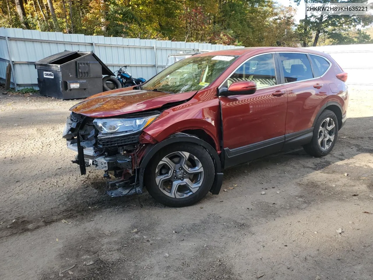 2019 Honda Cr-V Exl VIN: 2HKRW2H89KH635221 Lot: 75241974