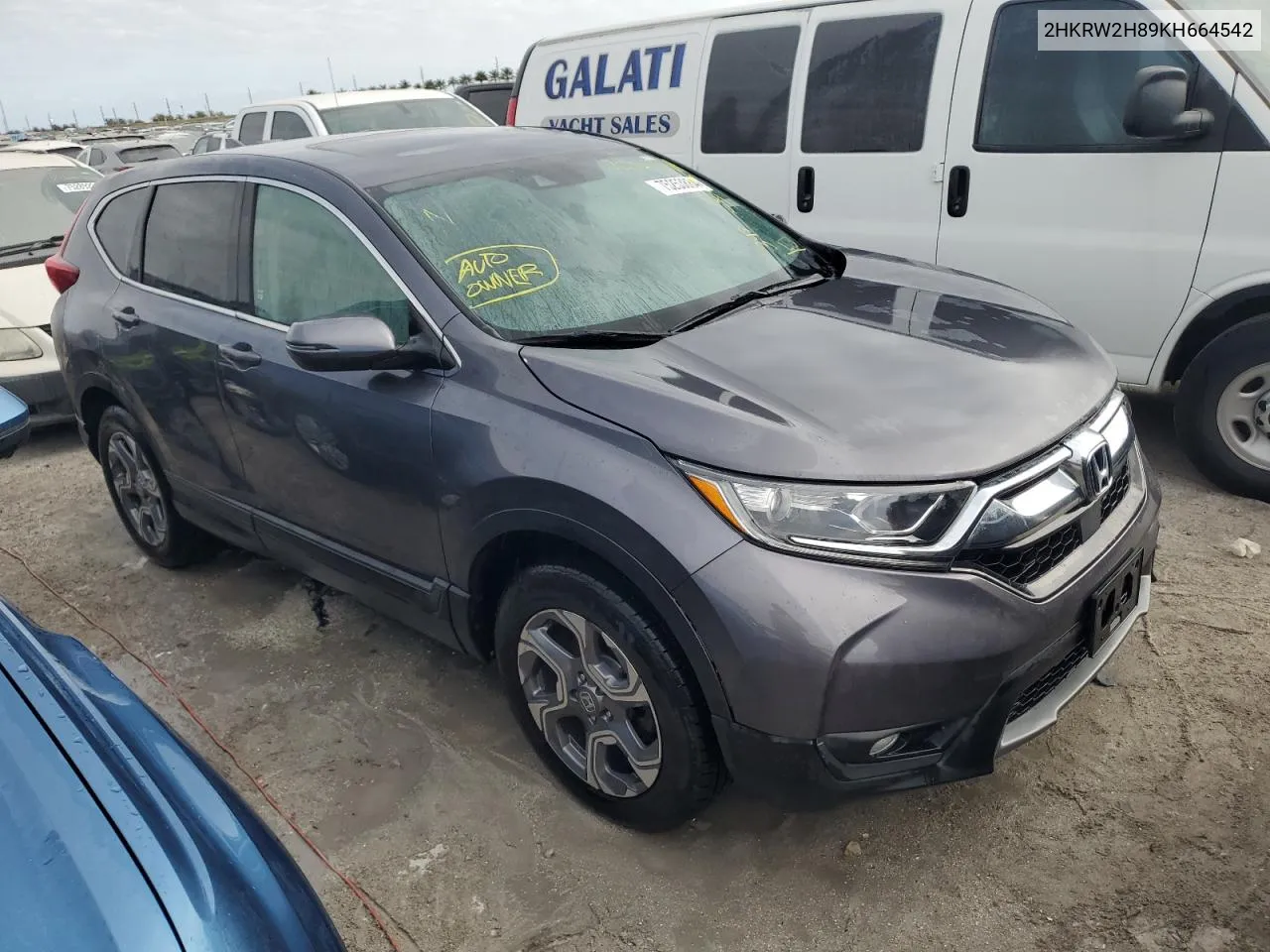 2019 Honda Cr-V Exl VIN: 2HKRW2H89KH664542 Lot: 75253884