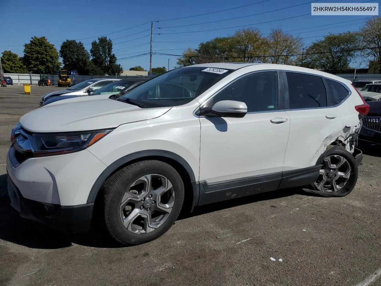 2019 Honda Cr-V Ex VIN: 2HKRW2H54KH656497 Lot: 75282384