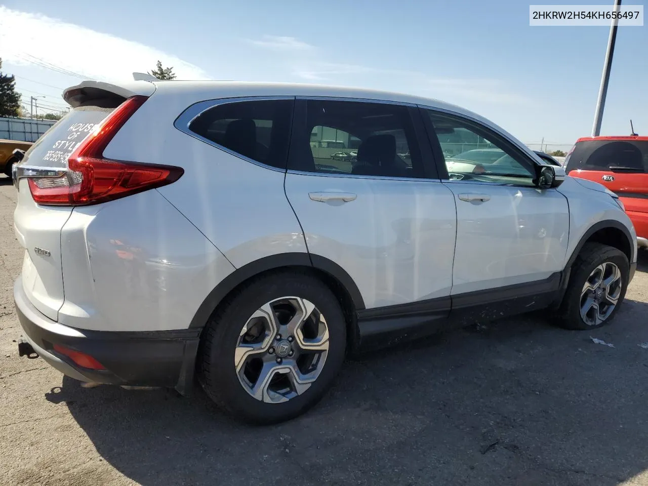 2019 Honda Cr-V Ex VIN: 2HKRW2H54KH656497 Lot: 75282384