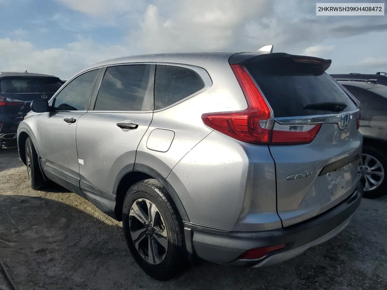 2019 Honda Cr-V Lx VIN: 2HKRW5H39KH408472 Lot: 75385174