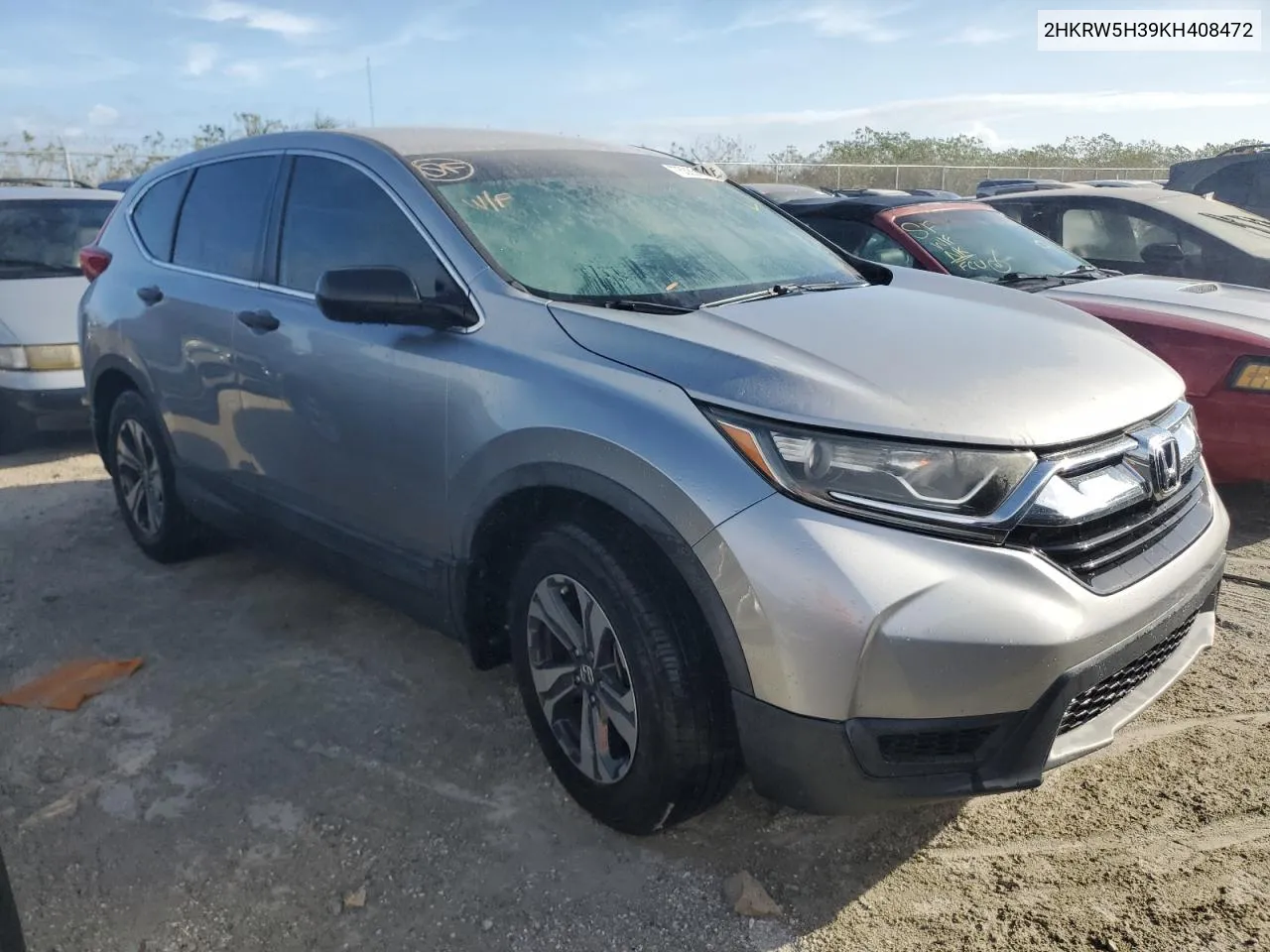 2019 Honda Cr-V Lx VIN: 2HKRW5H39KH408472 Lot: 75385174