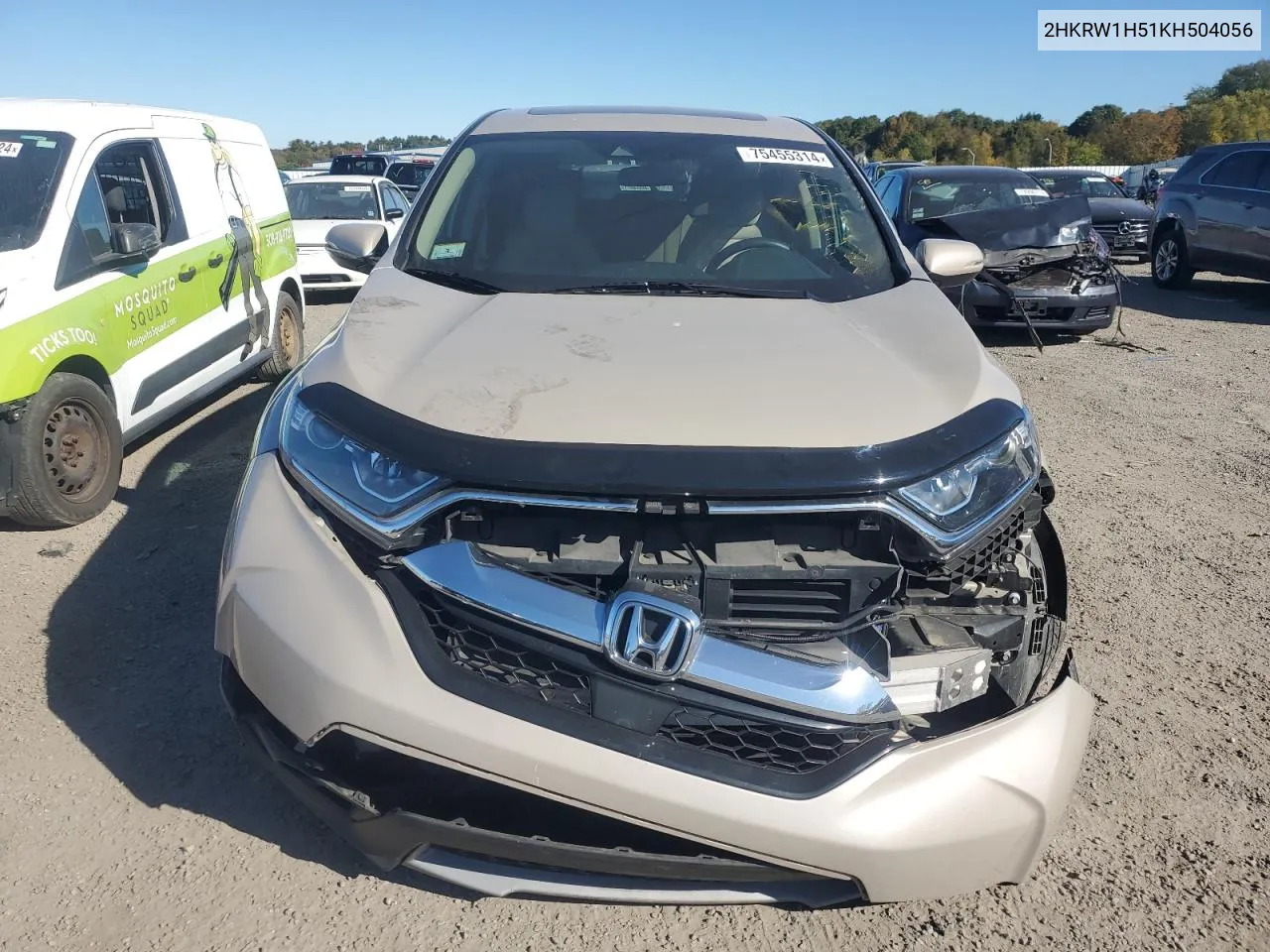 2019 Honda Cr-V Ex VIN: 2HKRW1H51KH504056 Lot: 75455314