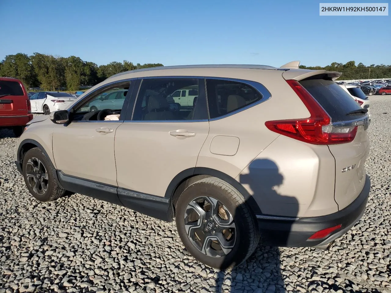 2019 Honda Cr-V Touring VIN: 2HKRW1H92KH500147 Lot: 75876404