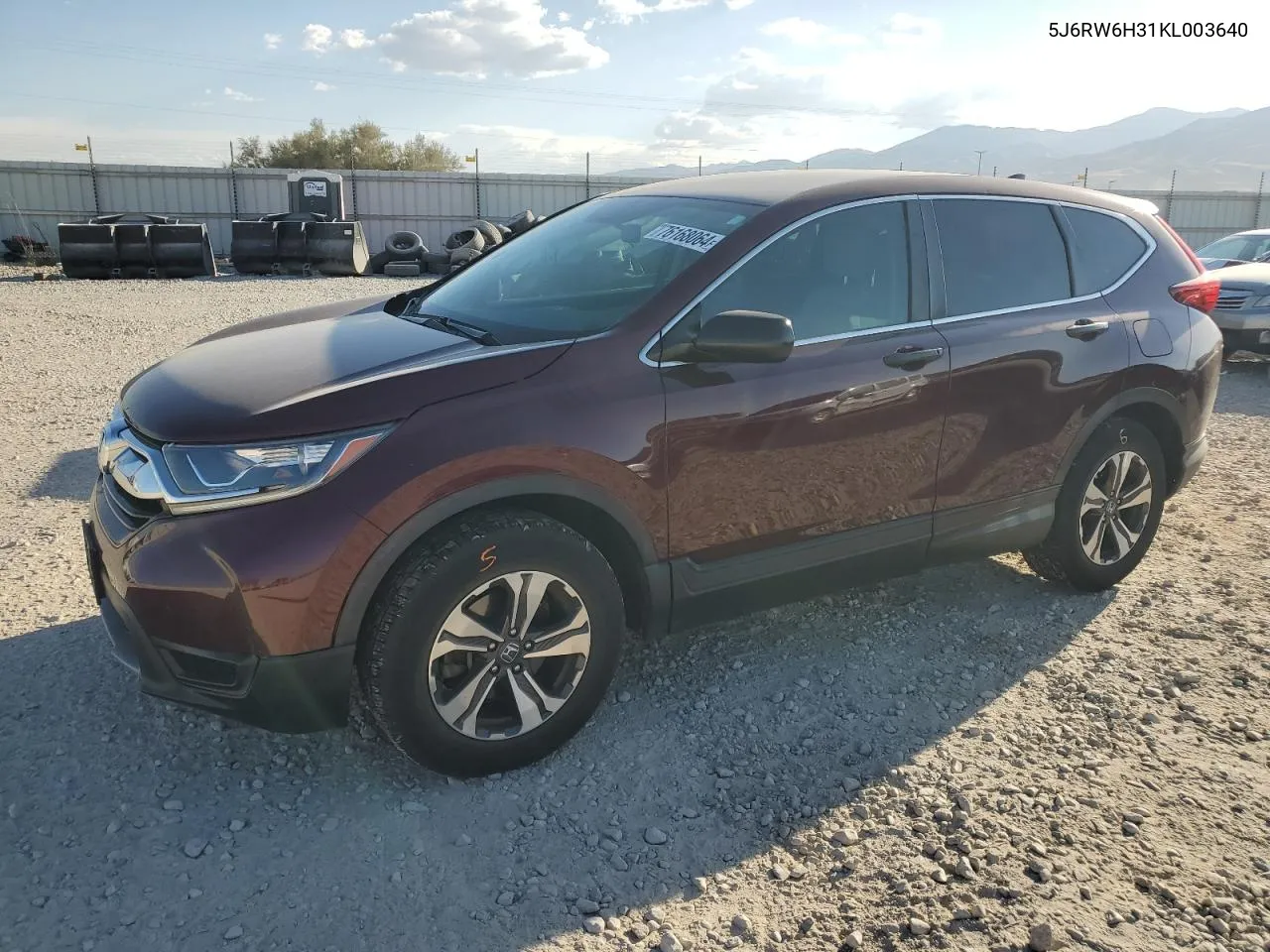 2019 Honda Cr-V Lx VIN: 5J6RW6H31KL003640 Lot: 76168064