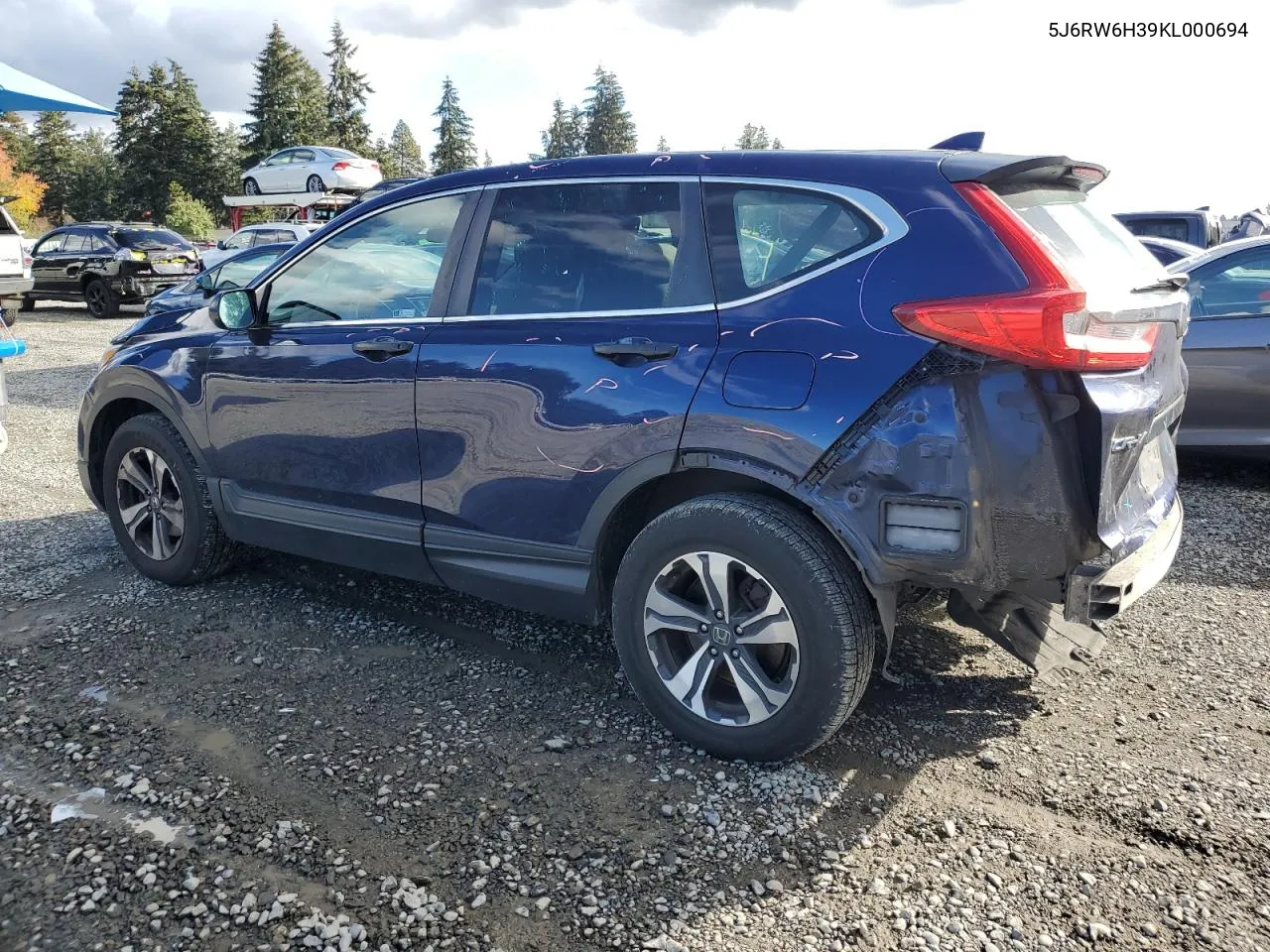 2019 Honda Cr-V Lx VIN: 5J6RW6H39KL000694 Lot: 76319744