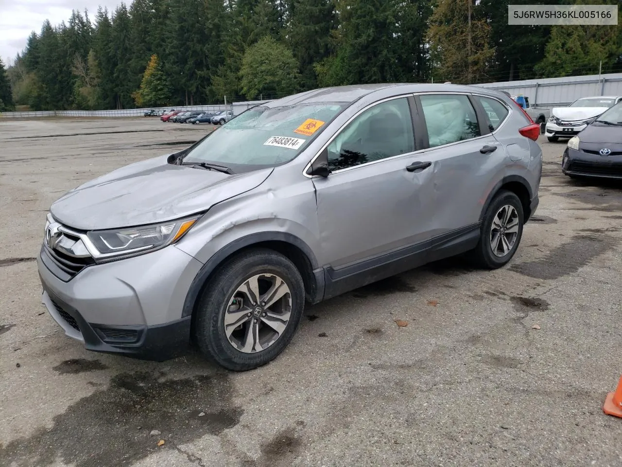 2019 Honda Cr-V Lx VIN: 5J6RW5H36KL005166 Lot: 76483814