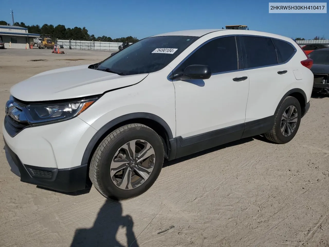 2019 Honda Cr-V Lx VIN: 2HKRW5H30KH410417 Lot: 76490104