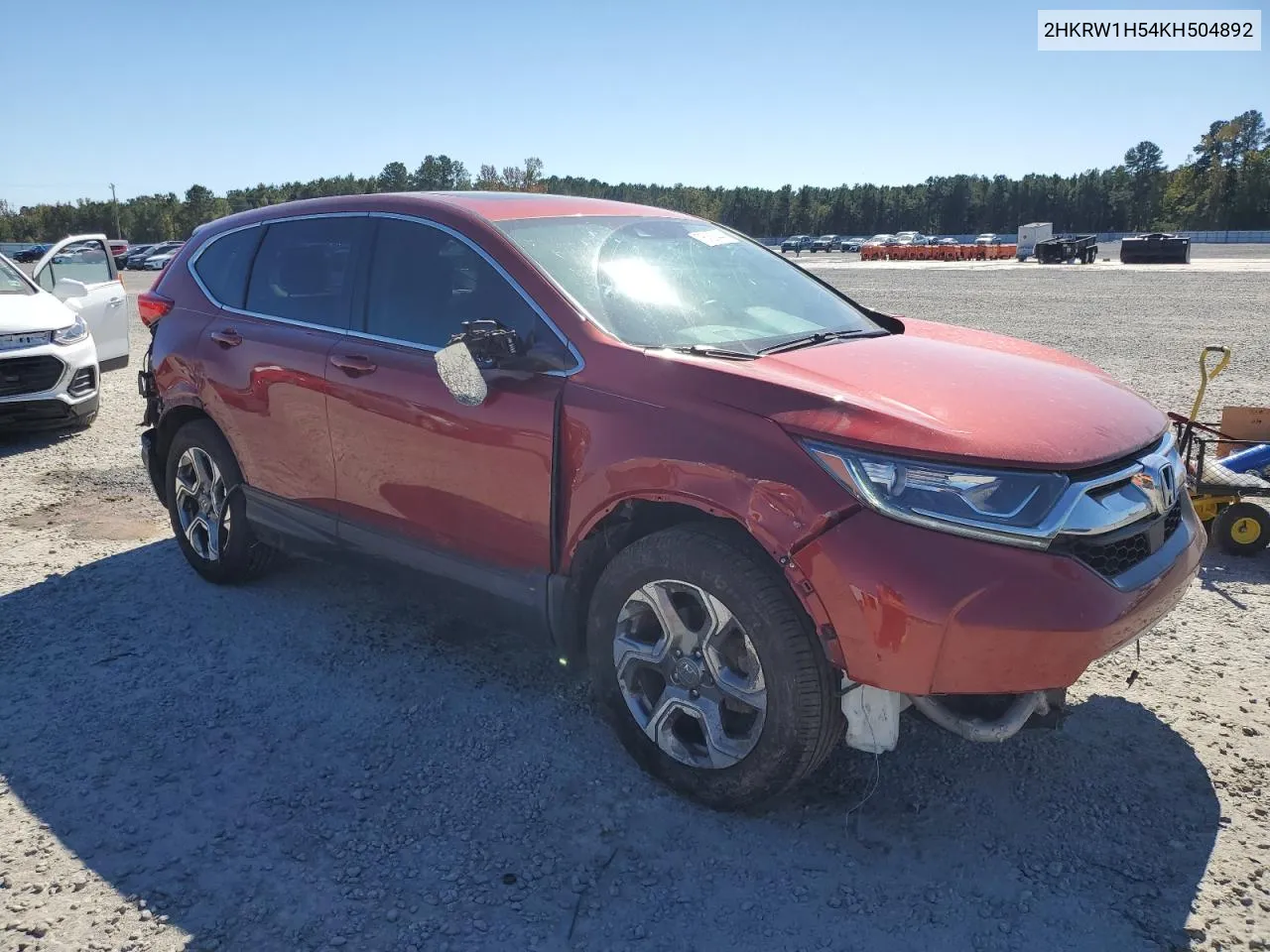 2019 Honda Cr-V Ex VIN: 2HKRW1H54KH504892 Lot: 76497444