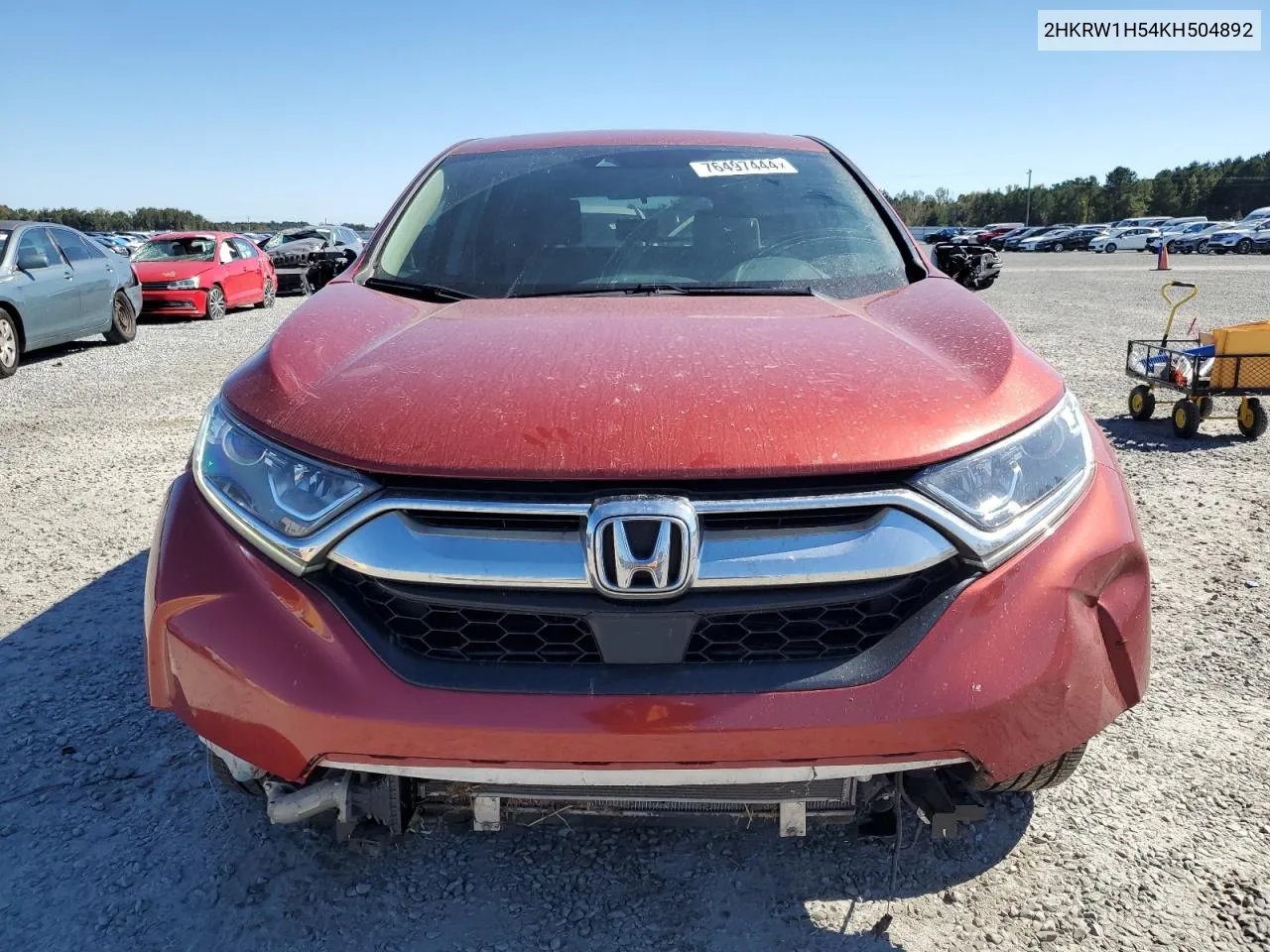 2019 Honda Cr-V Ex VIN: 2HKRW1H54KH504892 Lot: 76497444