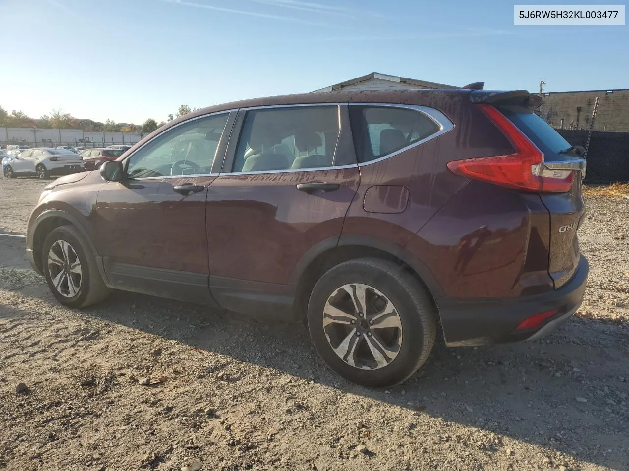 2019 Honda Cr-V Lx VIN: 5J6RW5H32KL003477 Lot: 76551784