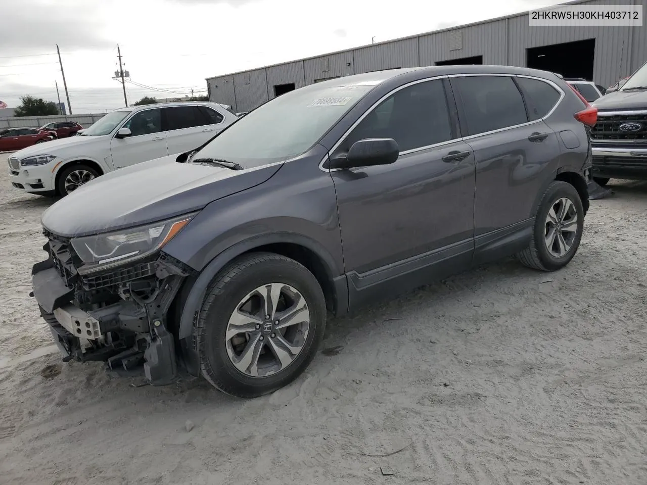 2019 Honda Cr-V Lx VIN: 2HKRW5H30KH403712 Lot: 76699584